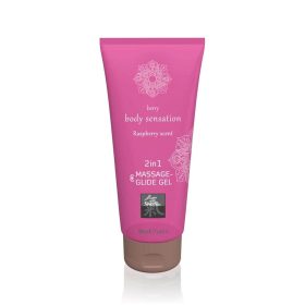 Massage & Glide Gel 2 in 1 - Raspberry scent 200ml