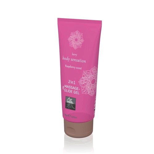 Massage & Glide Gel 2 in 1 - Raspberry scent 200ml