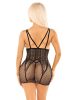 Heart Net Mini Dress - Black O/S