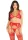 Bra Top, String Stockings and Garter Belt - Red