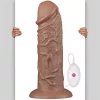 10.5'' Realistic Chubby Vibrating Dildo Brown