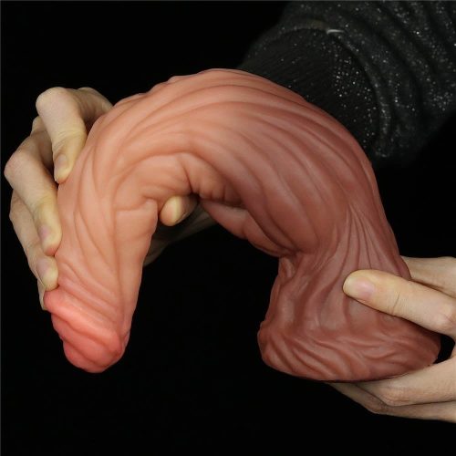 9.5'' Dual layered Liquid Silicone Nature Cock_B0O50_3