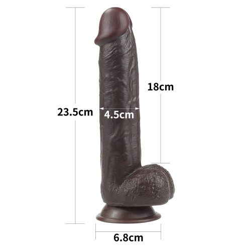 9.0'' Sliding Skin Dual Layer Dong Black