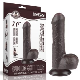 7'' Sliding Skin Dual Layer Dong Black_B15O50_3