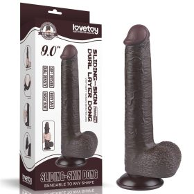 9'' Sliding Skin Dual Layer Dong Black_B15O50_3