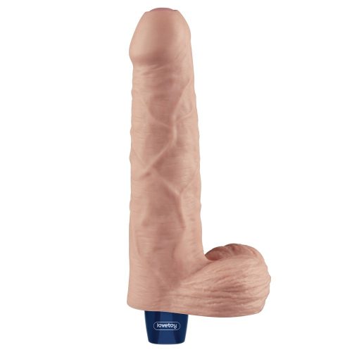 9" REAL SOFTEE Rechargeable Vibrating Dildo (Flesh)