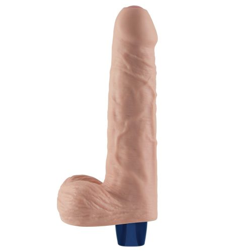 9" REAL SOFTEE Rechargeable Vibrating Dildo (Flesh)