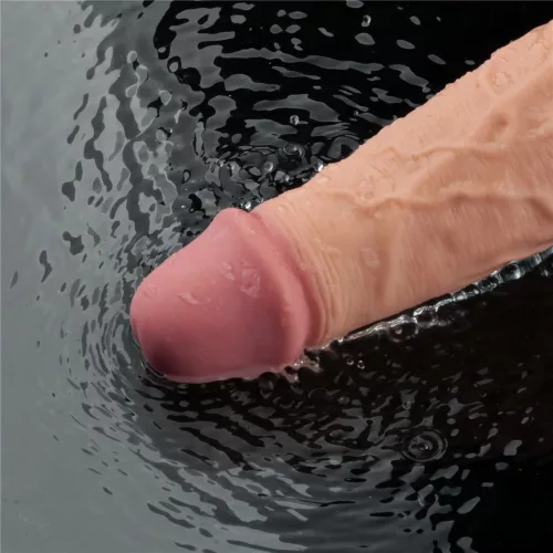 10" REAL SOFTEE Rechargeable Vibrating Dildo(Flesh)_B15O50_4