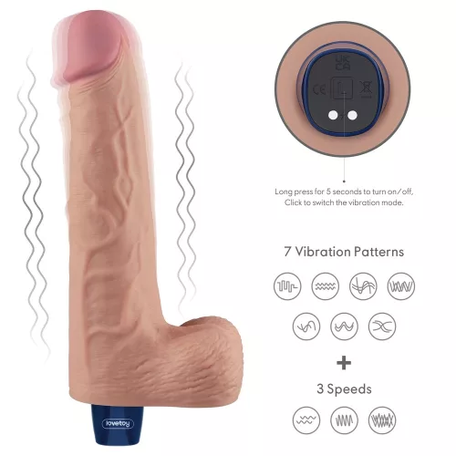 10" REAL SOFTEE Rechargeable Vibrating Dildo(Flesh)_B15O50_4