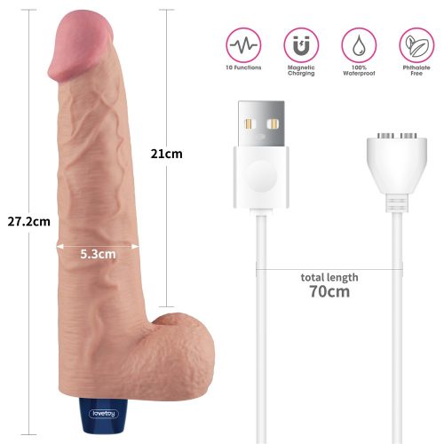 10.5" REAL SOFTEE Rechargeable Vibrating Dildo(Flesh)_B15O50_4