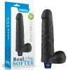 9" REAL SOFTEE Rechargeable Vibrating Dildo(Black)_B15O50_4