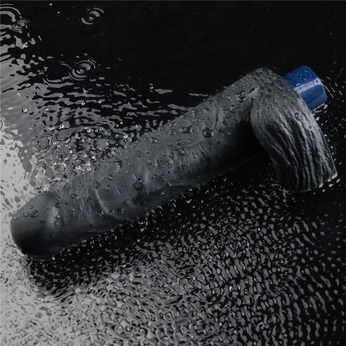 9" REAL SOFTEE Rechargeable Vibrating Dildo(Black)_B15O50_4