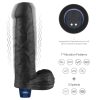 9" REAL SOFTEE Rechargeable Vibrating Dildo(Black)_B15O50_4