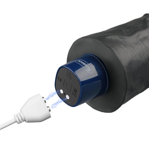 9.5" REAL SOFTEE Rechargeable Vibrating Dildo(Black)_B15O50_4