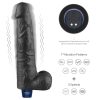 10.5" REAL SOFTEE Rechargeable Vibrating Dildo(Black)_B15O50_4