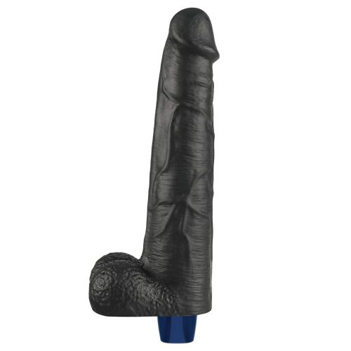 10.5" REAL SOFTEE Rechargeable Vibrating Dildo(Black)_B15O50_4