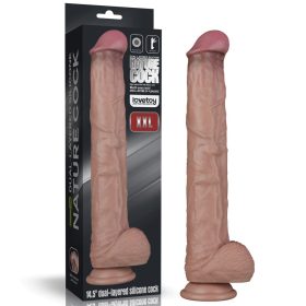   14.5'' Dual Layered Bendable Silicone Cock XXL(Flesh)