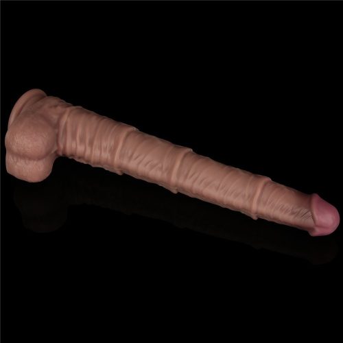16'' Dual Layered Bendable Silicone Cock XXL(Flesh)