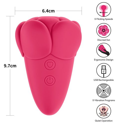 Flicker Rechargeable Vibrator Rose Red