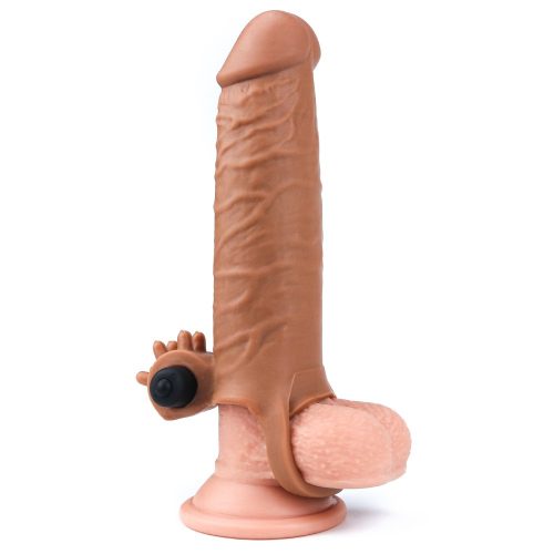 Pleasure X-Tender Vibrating Penis Sleeve #1 - Brown