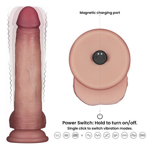 8.5" Vibrating Sliding Skin Pro II Silicone Dong