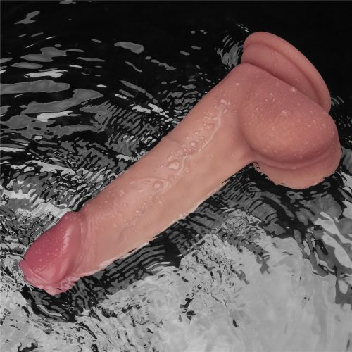 8" Vibrating Sliding Skin Pro II Silicone Dong