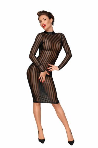 Classic dress made of elastic tulle - M