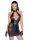 Short tulle dress, Powerwetlook inserts and corset binding - L