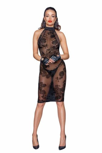 Midi tulle dress with velvet straps in the back - L