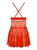 838-BAB-3 babydoll & thong red  S/M