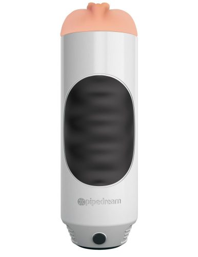 Mega Grip Vibrating Stroker Pussy White/Black/Light