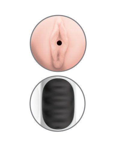 Mega Grip Vibrating Stroker Pussy White/Black/Light