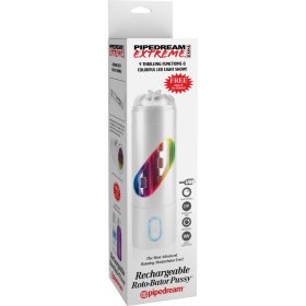 Rechargeable Roto-Bator Pussy White/Clear/Multi