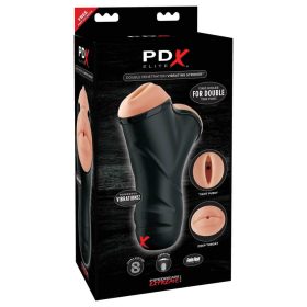 Double Penetration Vibrating Stroker Light/Black
