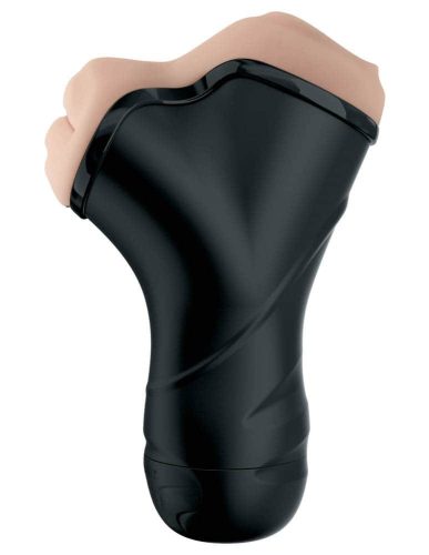 Double Penetration Vibrating Stroker Light/Black