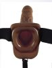 9" Hollow Strap-On with Balls Brown/Black