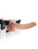 9" Vibrating Hollow Strap-On with Balls Light/Black
