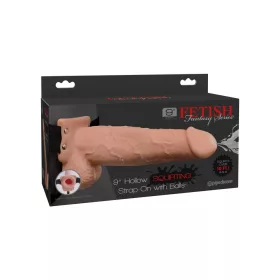 9" Squirting Hollow Strap-on Light/Black