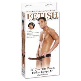 10" Chocolate Dream Hollow Strap-On Brown/Black