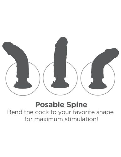 8" Vibrating Cock with Balls Light