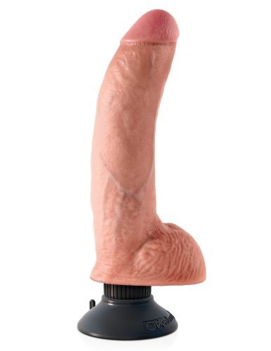 9" Vibrating Cock with Balls Light