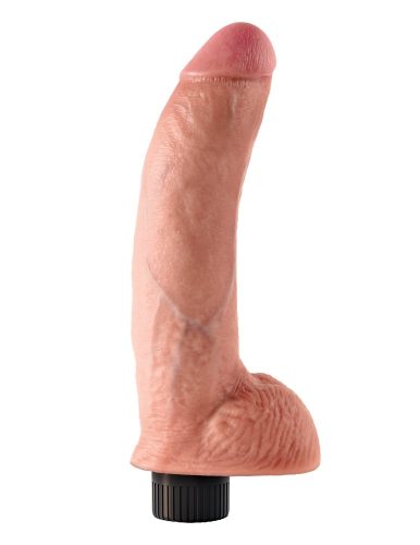 9" Vibrating Cock with Balls Light