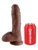 8" Cock with Balls Brown