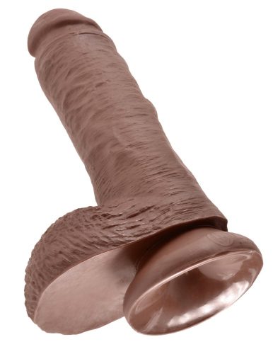 8" Cock with Balls Brown