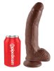 9" Cock with Balls Brown