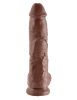 10" Cock with Balls  Brown