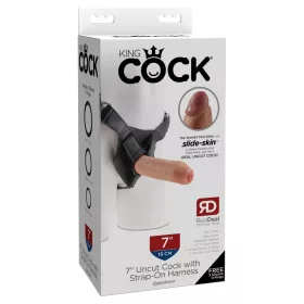 7" Uncut with Strap on Harness  Light