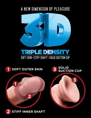 8" Triple Density Fat Cock with Balls Light