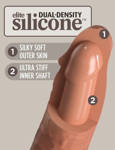 8" Dual Density Silicone Cock Tan