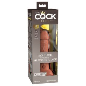 6" Dual Density Vibrating Silicone Cock Tan